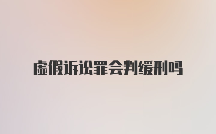 虚假诉讼罪会判缓刑吗