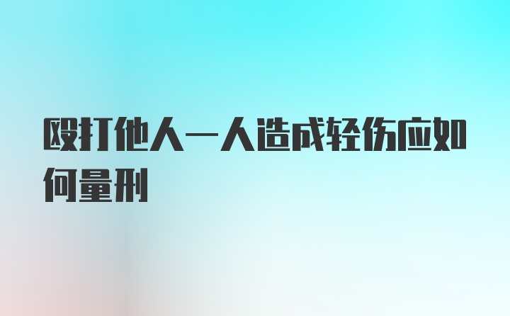 殴打他人一人造成轻伤应如何量刑