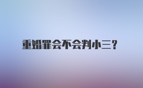 重婚罪会不会判小三？