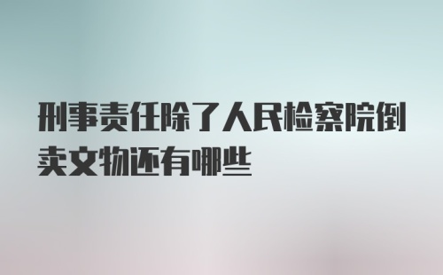 刑事责任除了人民检察院倒卖文物还有哪些