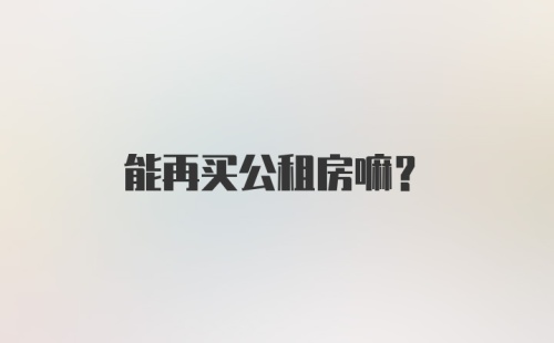 能再买公租房嘛？