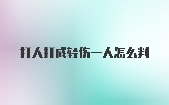 打人打成轻伤一人怎么判