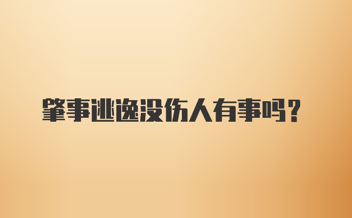 肇事逃逸没伤人有事吗?