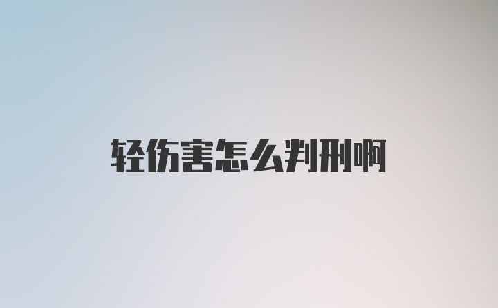 轻伤害怎么判刑啊