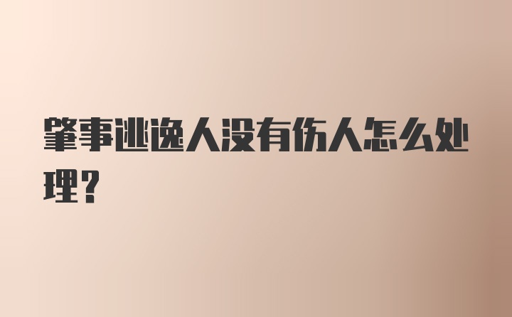 肇事逃逸人没有伤人怎么处理？