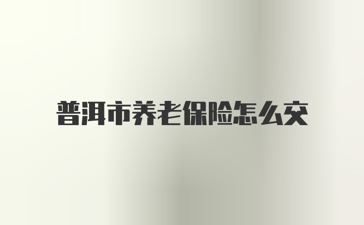 普洱市养老保险怎么交