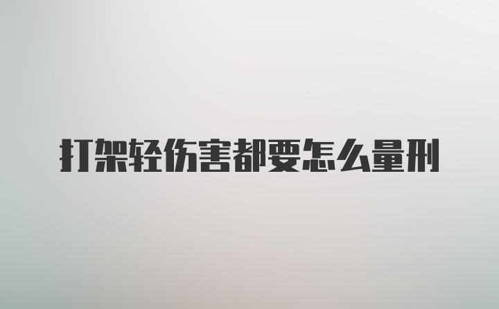 打架轻伤害都要怎么量刑