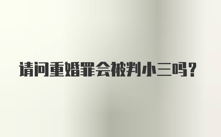 请问重婚罪会被判小三吗？