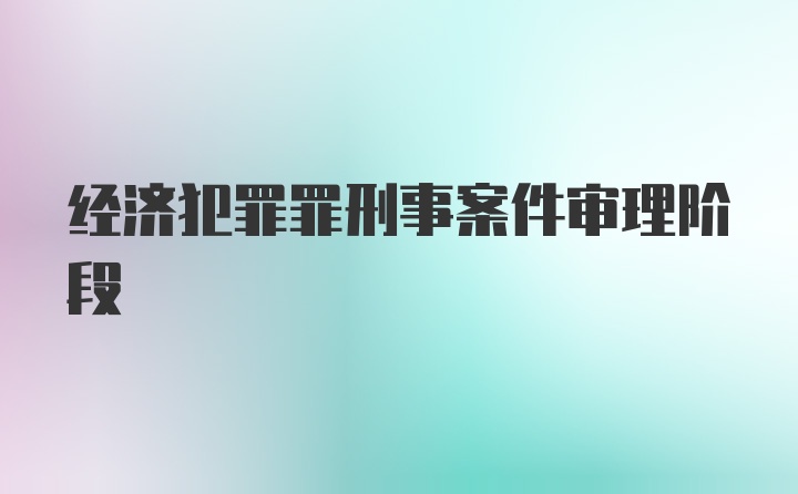 经济犯罪罪刑事案件审理阶段