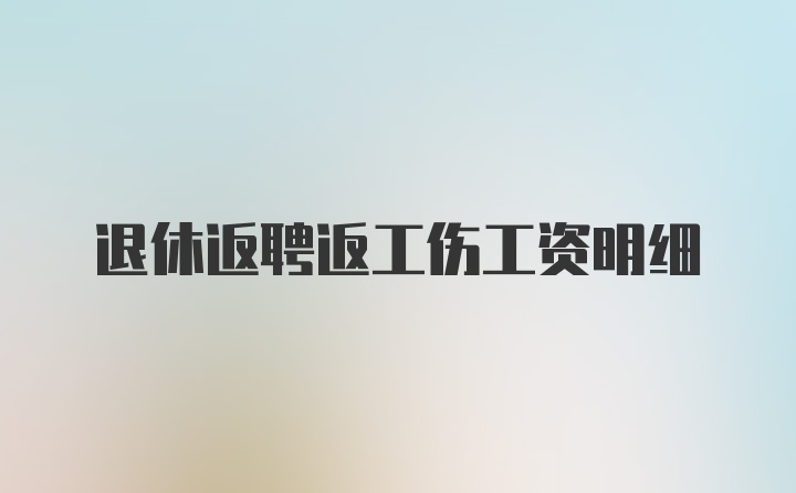 退休返聘返工伤工资明细