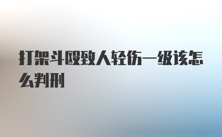 打架斗殴致人轻伤一级该怎么判刑