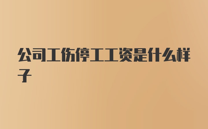 公司工伤停工工资是什么样子