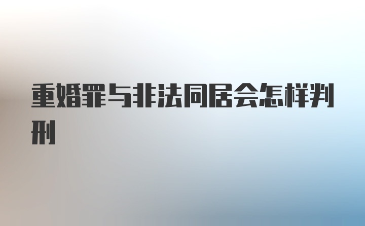 重婚罪与非法同居会怎样判刑