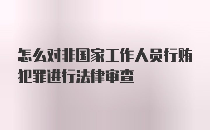 怎么对非国家工作人员行贿犯罪进行法律审查