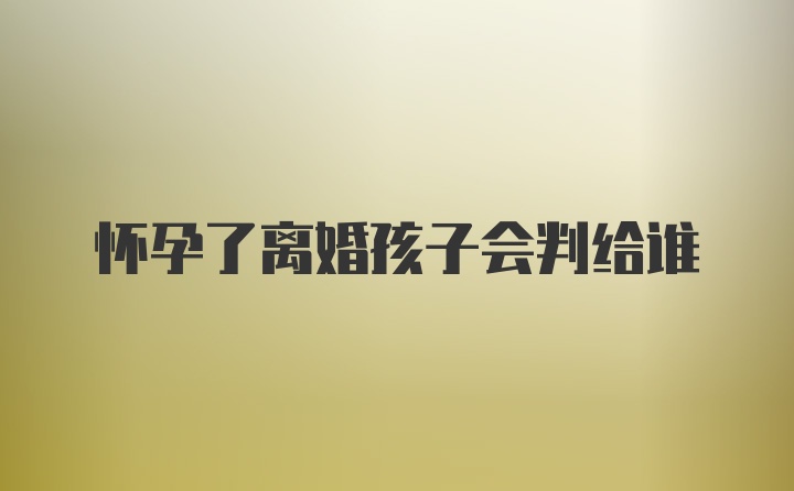 怀孕了离婚孩子会判给谁