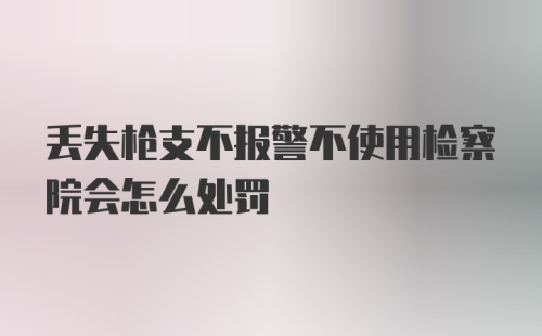 丢失枪支不报警不使用检察院会怎么处罚