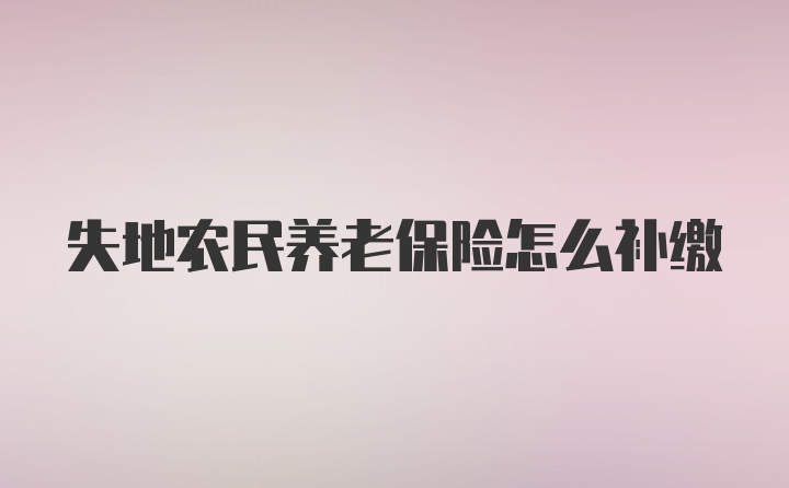 失地农民养老保险怎么补缴