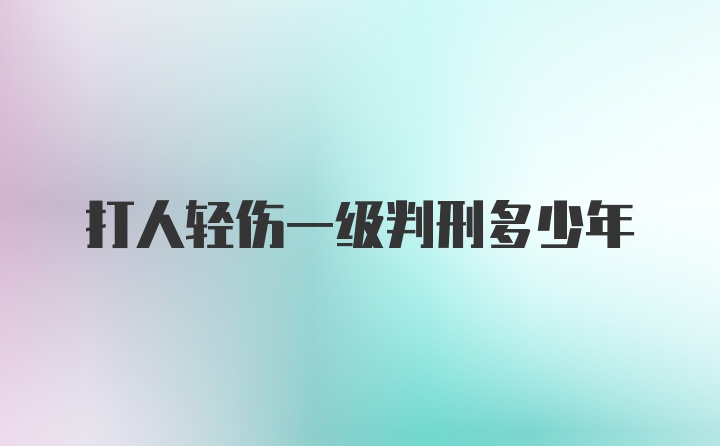 打人轻伤一级判刑多少年