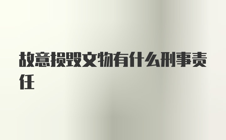 故意损毁文物有什么刑事责任