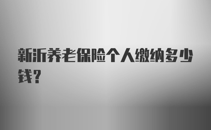 新沂养老保险个人缴纳多少钱？