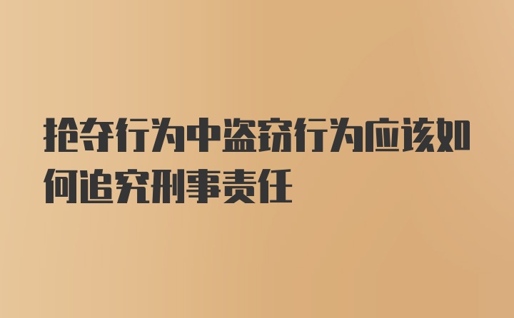 抢夺行为中盗窃行为应该如何追究刑事责任