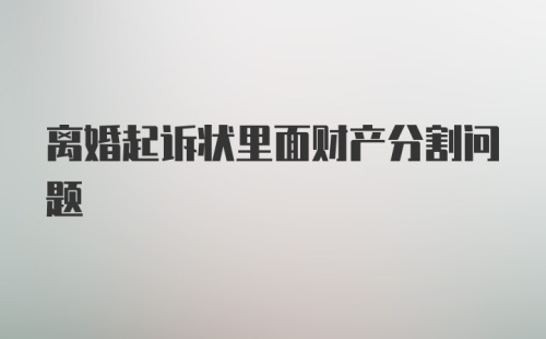 离婚起诉状里面财产分割问题