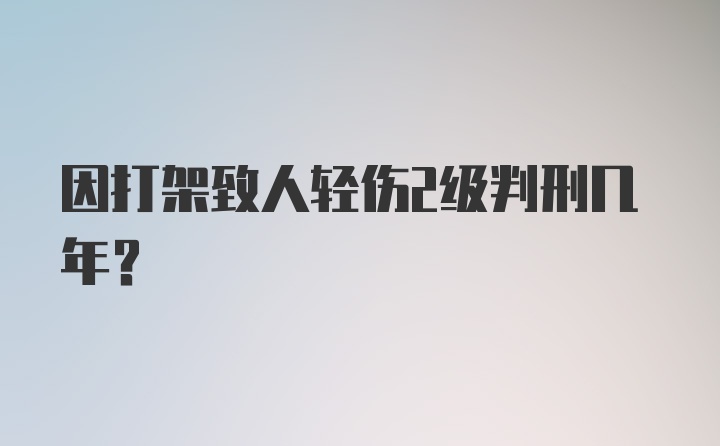 因打架致人轻伤2级判刑几年？