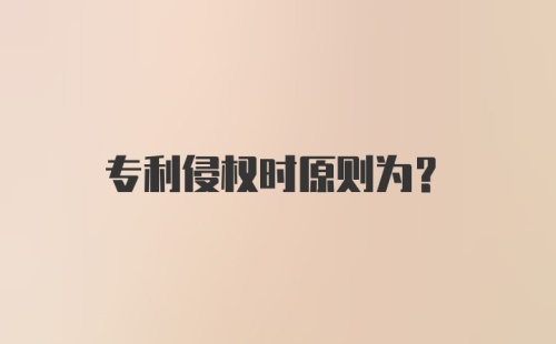 专利侵权时原则为？