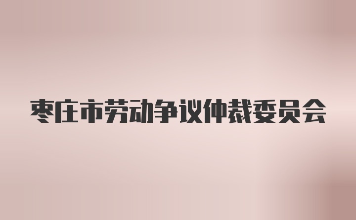 枣庄市劳动争议仲裁委员会