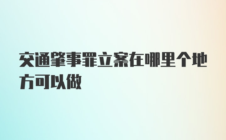 交通肇事罪立案在哪里个地方可以做