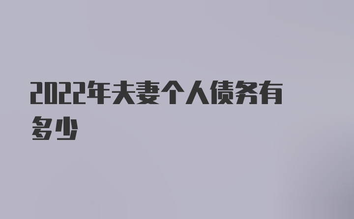 2022年夫妻个人债务有多少