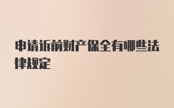 申请诉前财产保全有哪些法律规定