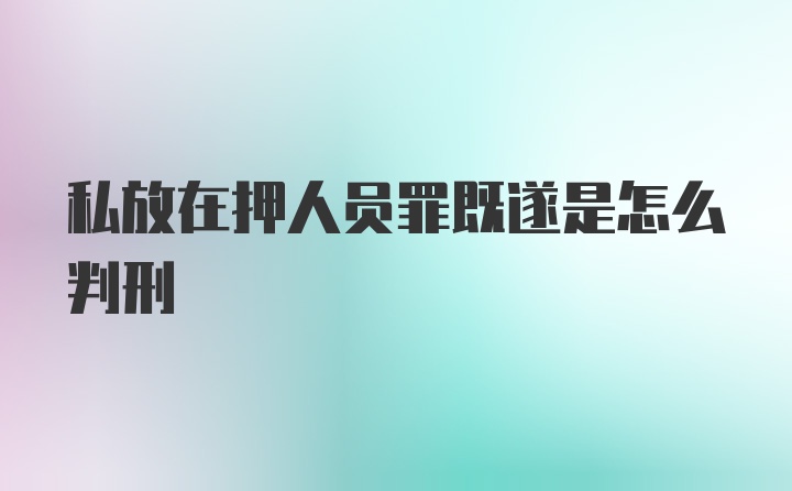 私放在押人员罪既遂是怎么判刑