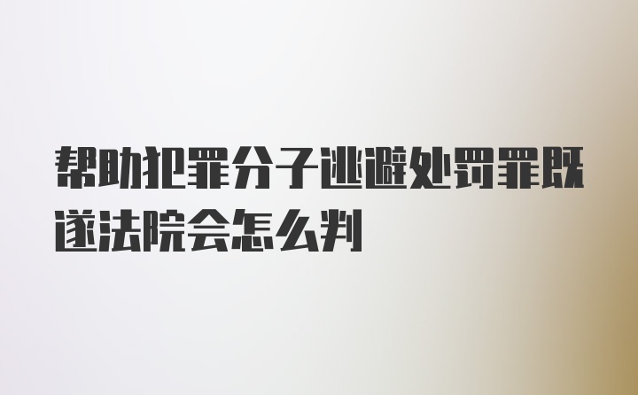 帮助犯罪分子逃避处罚罪既遂法院会怎么判