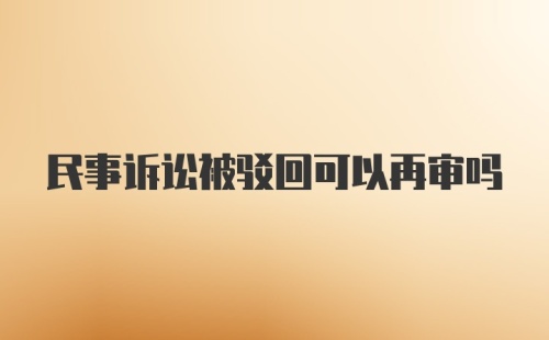 民事诉讼被驳回可以再审吗