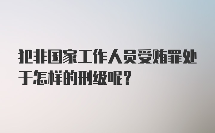 犯非国家工作人员受贿罪处于怎样的刑级呢？