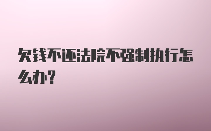 欠钱不还法院不强制执行怎么办？