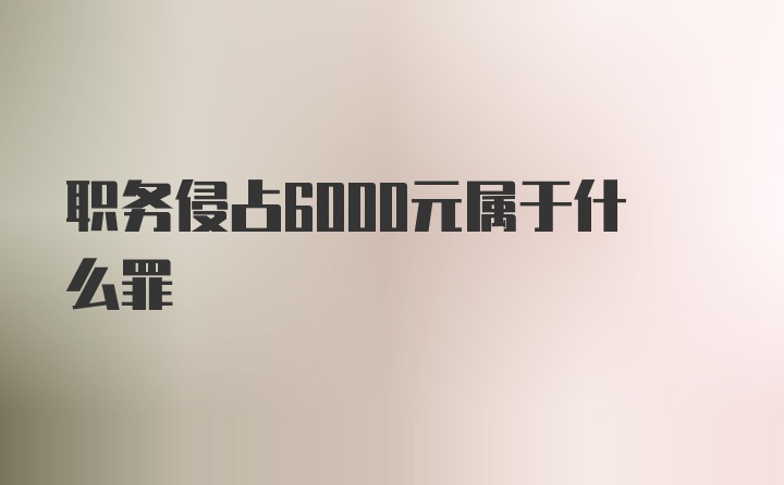 职务侵占6000元属于什么罪