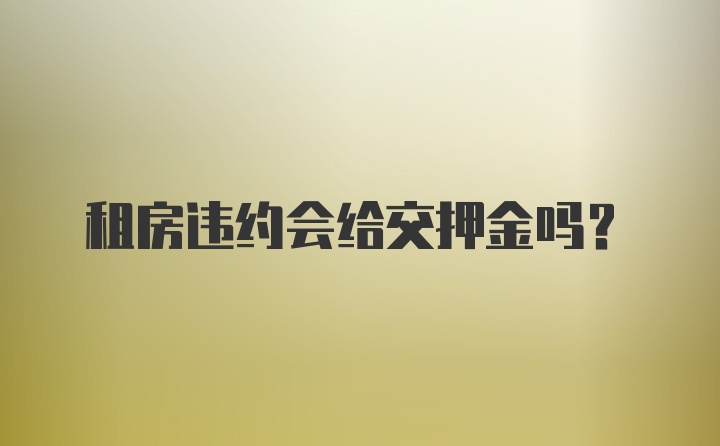 租房违约会给交押金吗？