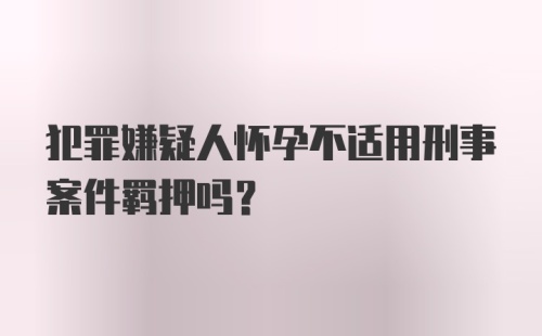 犯罪嫌疑人怀孕不适用刑事案件羁押吗？