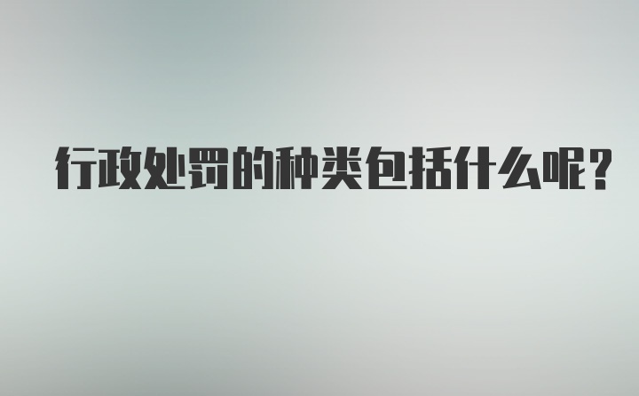 行政处罚的种类包括什么呢？