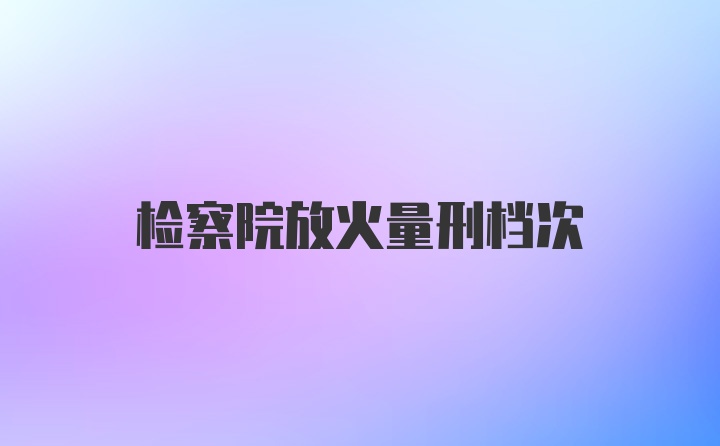 检察院放火量刑档次