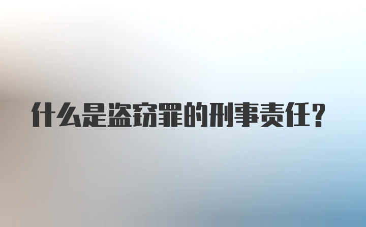 什么是盗窃罪的刑事责任？