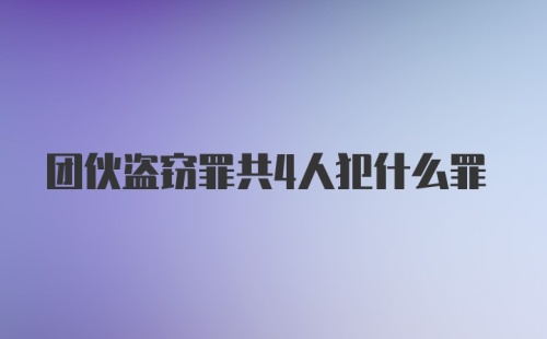 团伙盗窃罪共4人犯什么罪