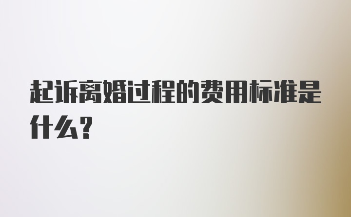 起诉离婚过程的费用标准是什么？