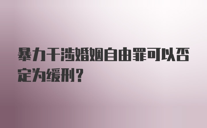 暴力干涉婚姻自由罪可以否定为缓刑？