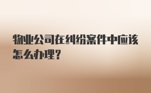 物业公司在纠纷案件中应该怎么办理？