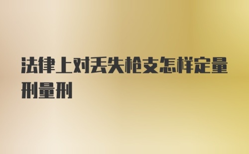 法律上对丢失枪支怎样定量刑量刑