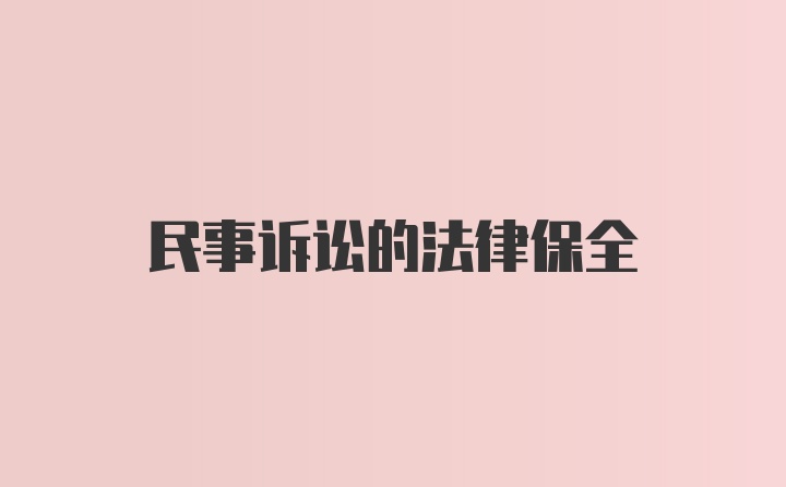 民事诉讼的法律保全