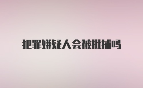 犯罪嫌疑人会被批捕吗